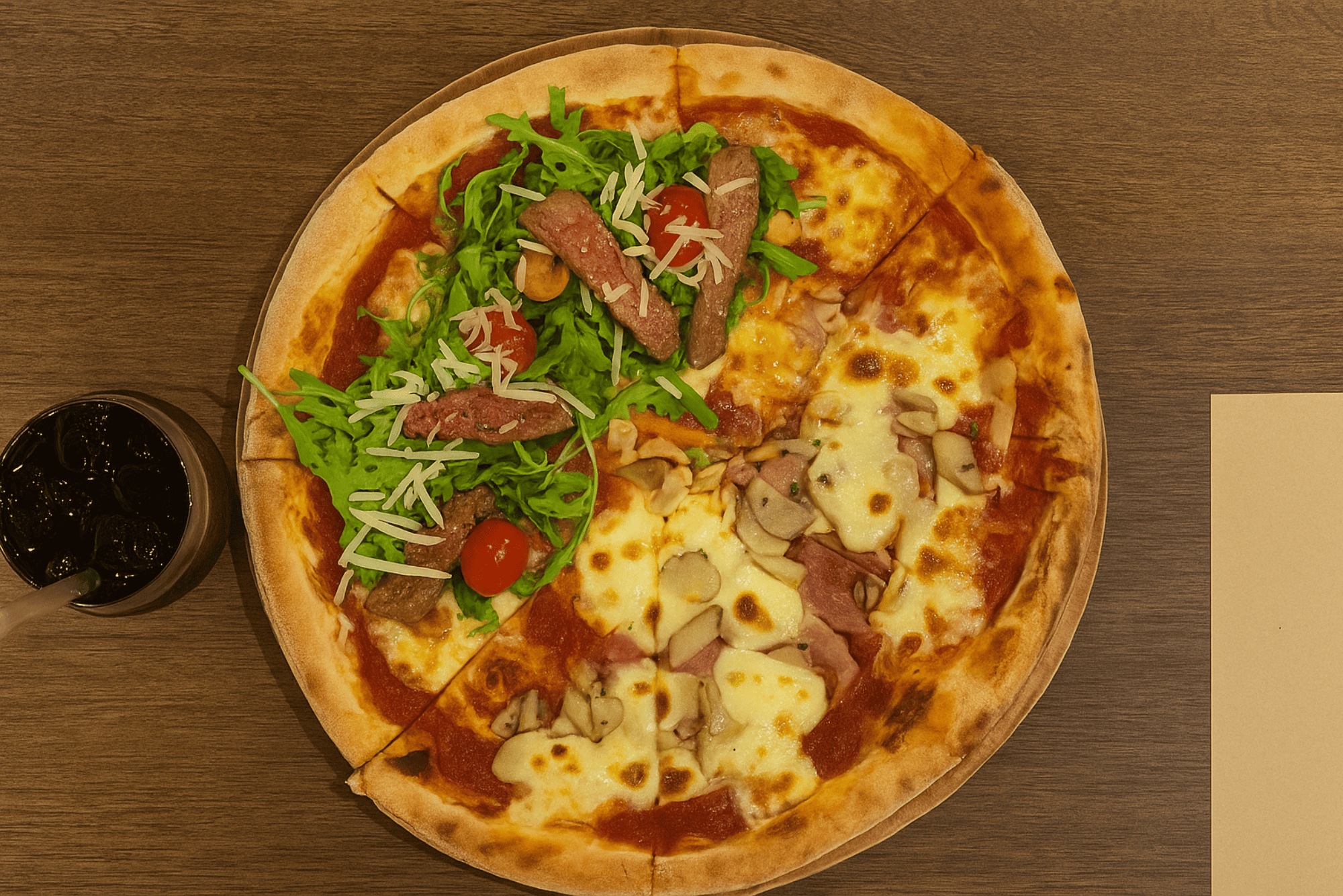 The Diavola pizza is known for its bold spicy salami and perfectly crisp crust that’s baked with rich tomato sauce and mozzarella